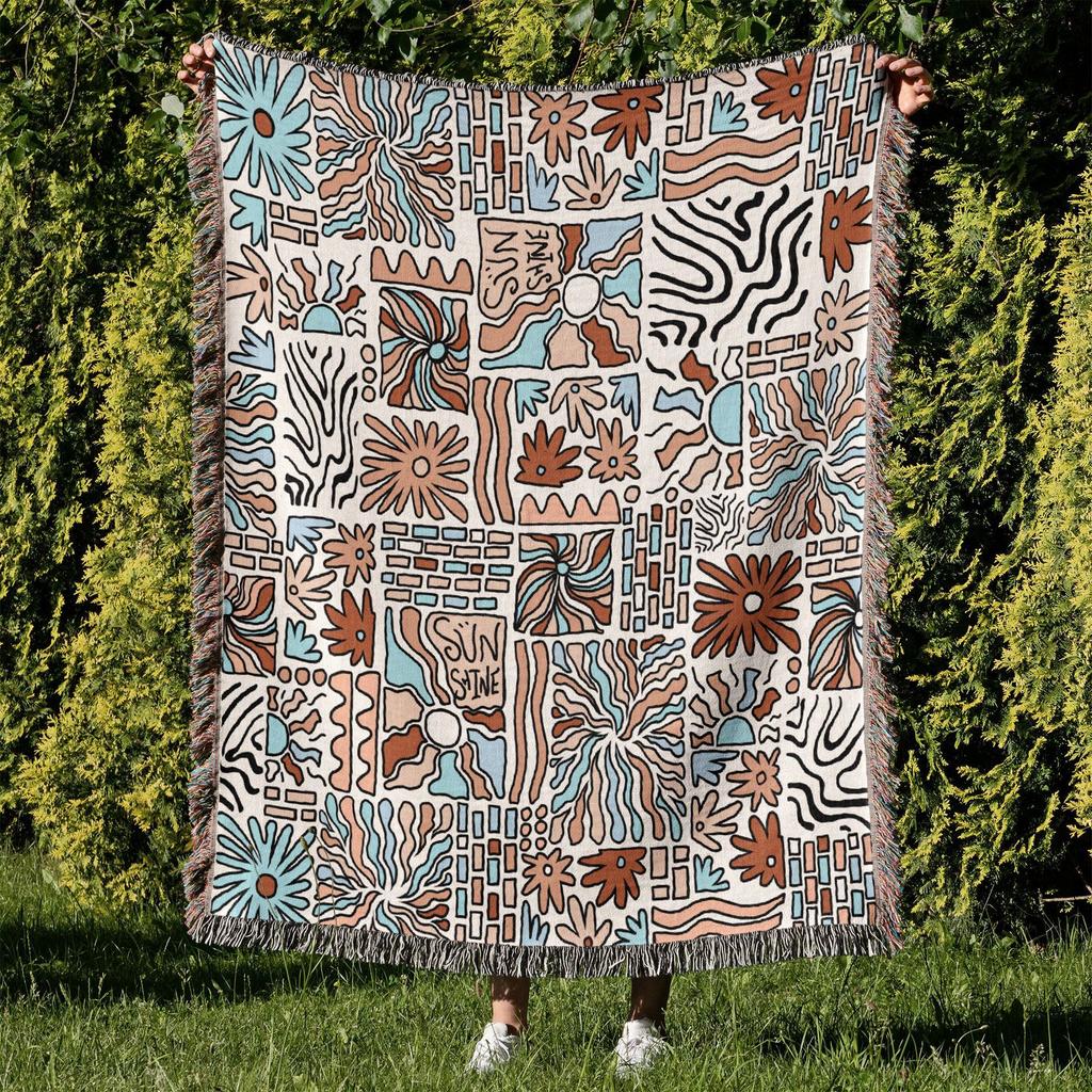 Tribal Leinen Decken Karierte Gestrickte Outdoor Teppiche Camping Picknick Decke Boho Dekorative Bettdecken Sofamatten Reise Teppich Quaste