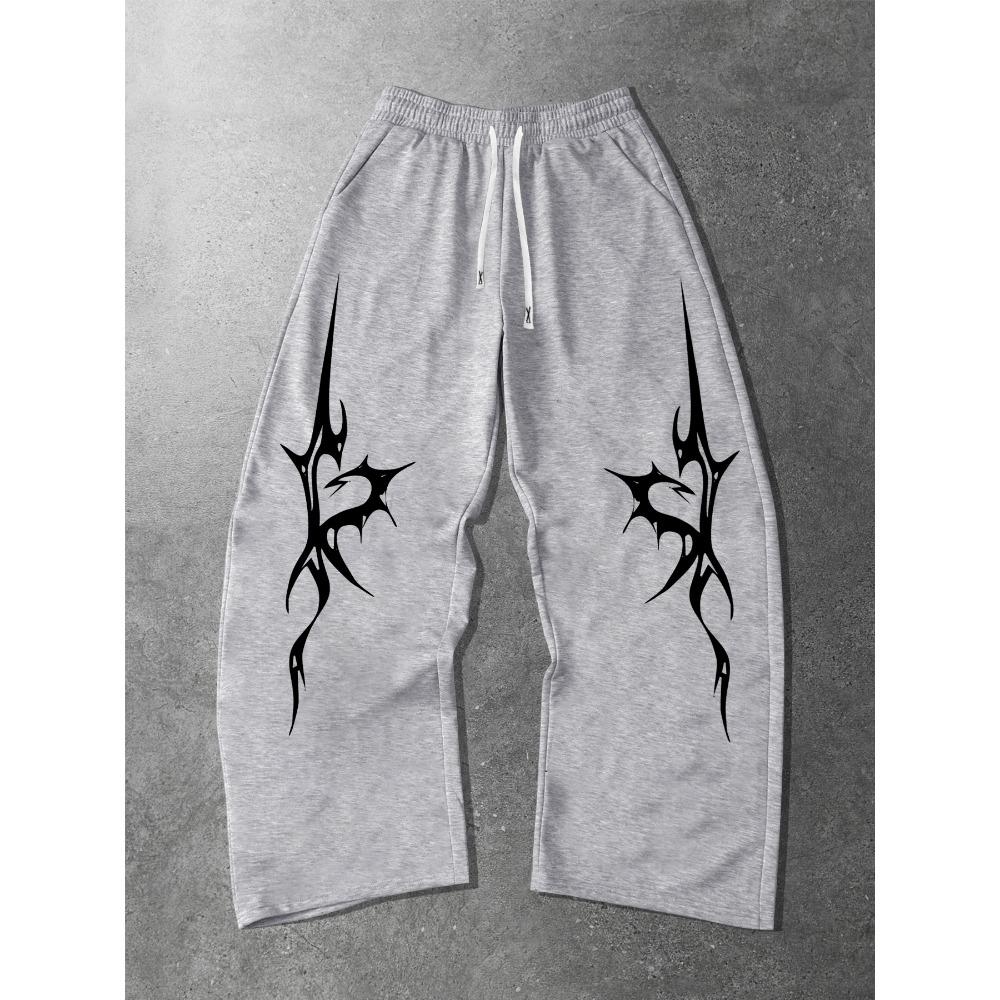Herren- und Damen-Lässige Hose mit lockerem Dunkel-Dornen-Design, Sport-Jogginghose