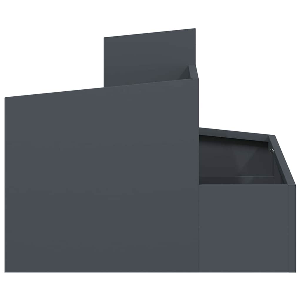 Garden Planter Anthracite Grey 60 X 60 X 50 Cm