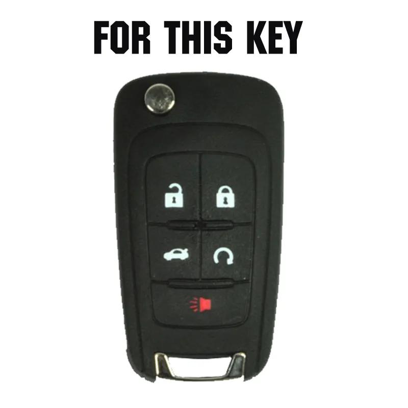 For Chevrolet Cruze Camaro Equinox Impala Malibu Sonic Holder Protector 5 Button Car Key Case