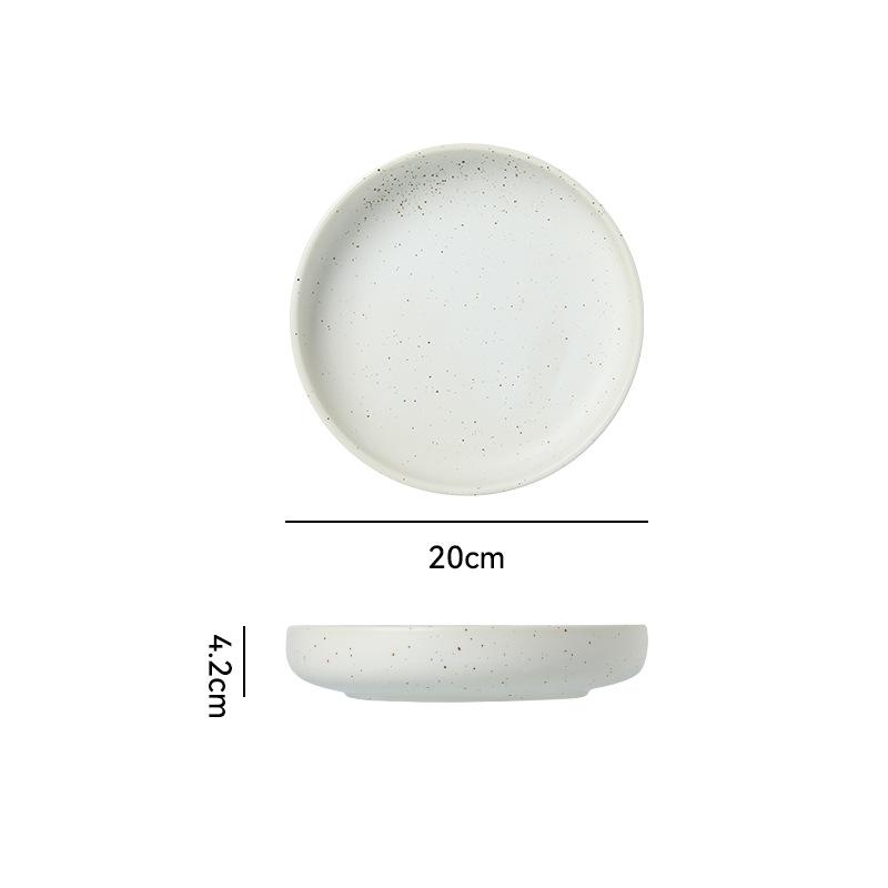 Japanese Retro Ceramic Tableware Rice Plate Restaurant Hotel Steak Plate Western Plate Household Deep Plate Soup Plate