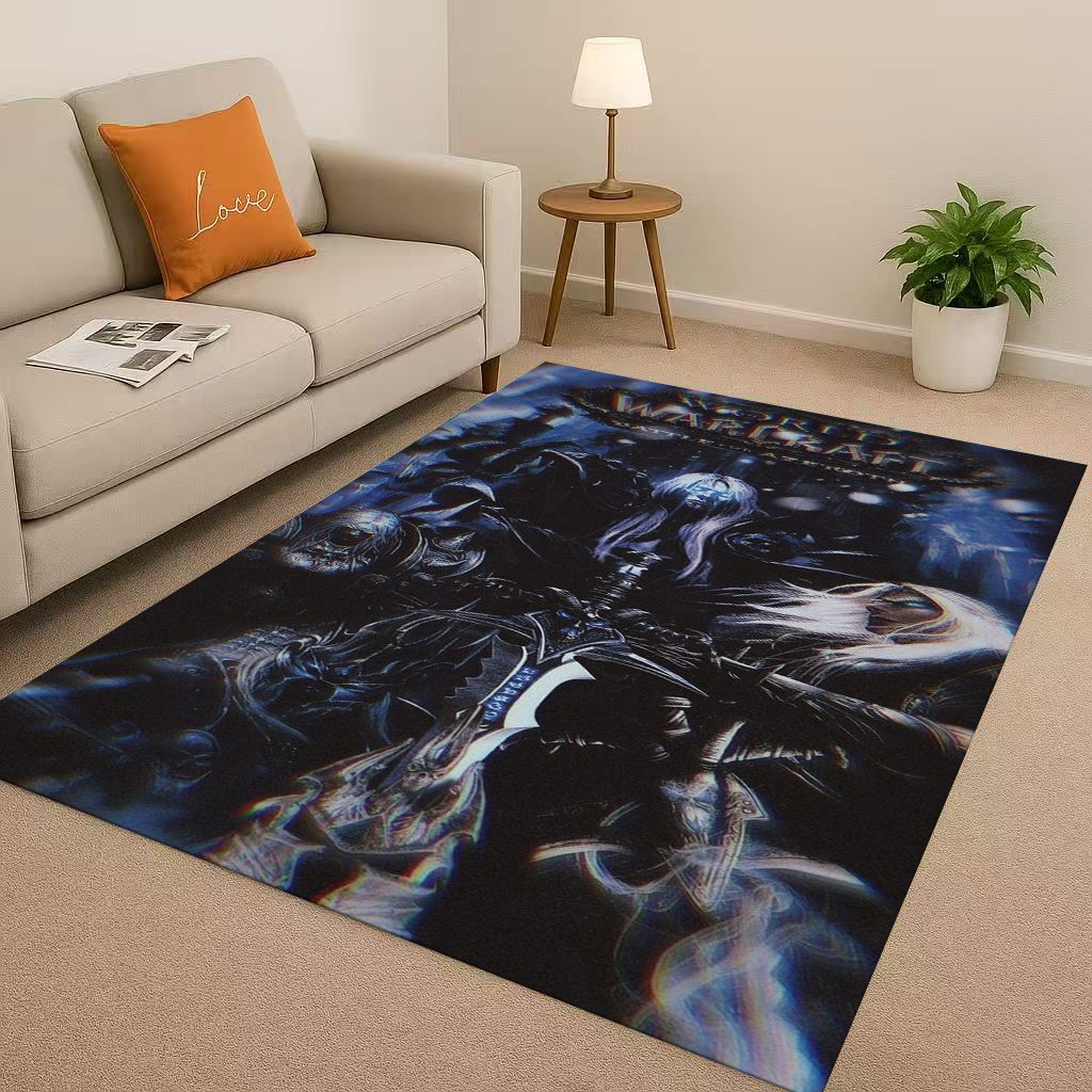 3D WOW World of Warcraft Game Demon Hunter Arthas Living Room Non Slip Area Rug Carpet for Bedroom Playroom Sofa,Home Doormat