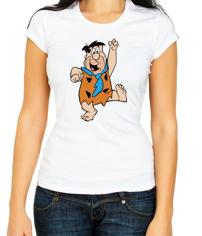 

The Flintstones characters White / Black Women s 3/4 Short Sleeve T-Shirt L002 M