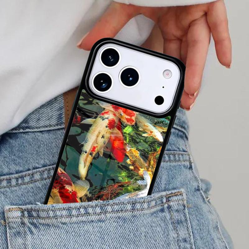 Koi Carp Fish Art Phone Case for iPhone 17ProMax 12 13 14 15 16e 17 Pro Max Plus Air Cover