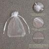 100pcs Premium Sheer Organza Bags, White Wedding Favor Bags With Drawstring, 4x4.72 Jewelry Gift Bags For