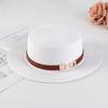 Women's Retro British Style Sun Hat with Rhinestone Letter & Leather Belt