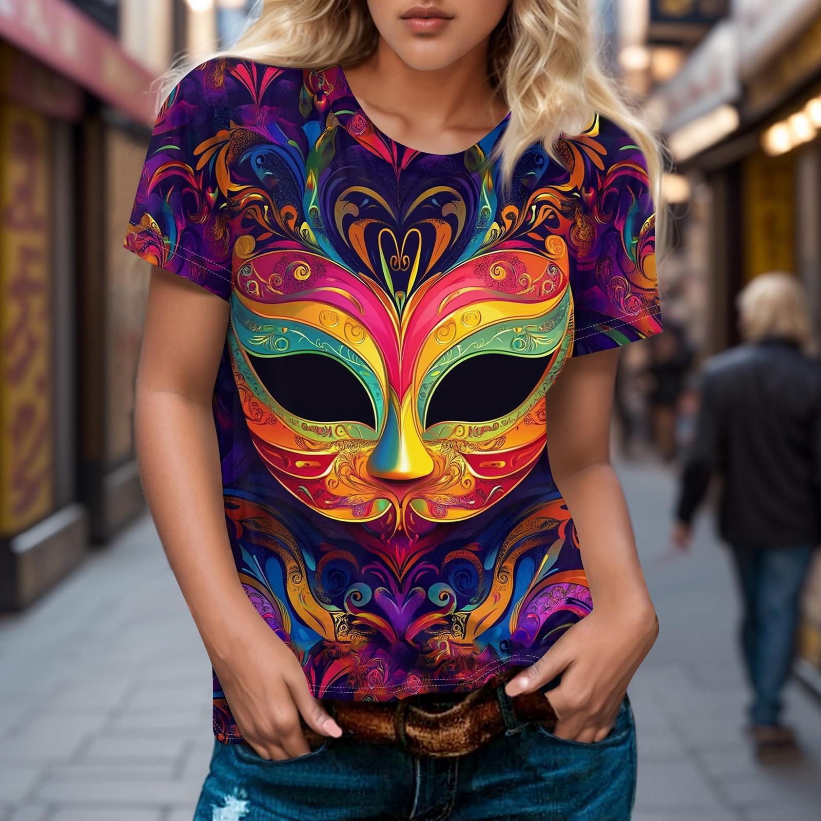 

Женская повседневная футболка с коротким рукавом и круглым вырезом с принтом XXXL фиолетовый