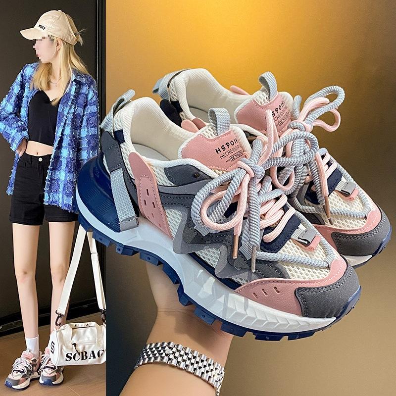

New thick-soled tide 2025 dad shoes color matching Forrest Gump shoes women s American versatile casual sports autumn single shoes 44