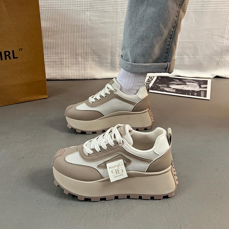 

Mini light luxury women s shoes dad shoes 2025 spring new casual non-slip thick-soled sports little white shoes HL-875-2 35