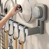 Suction Cup Kitchen Hook Rack No Drilling Storage Rack with Hooks for Pots, Pans, Spoons, Knives Wall-mounted Storage for Items