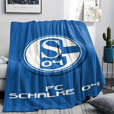 1 pièce Couverture en Flanelle Imprimée FC Schalke 04 Haute Qualité Chaude Confortable Couverture pour Toutes les Saisons Parfaite pour les Cadeaux Décoration de la Maison