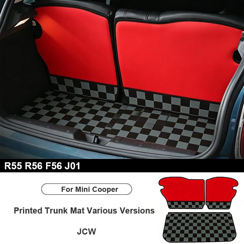 Car Rear Trunk Mat Cargo Liner For MINI Cooper R55 R56 F56 J01 For Clubman Electric Hardtop Hatchback Hatch Leather Custom
