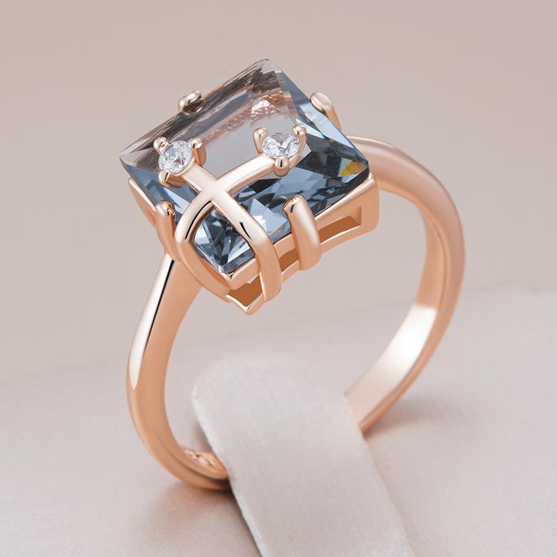 Shiny Grey Natural Zircon Bride Rings For Women Fashion Rose Gold Color High Quality Daily Fine Vintage Jewelry