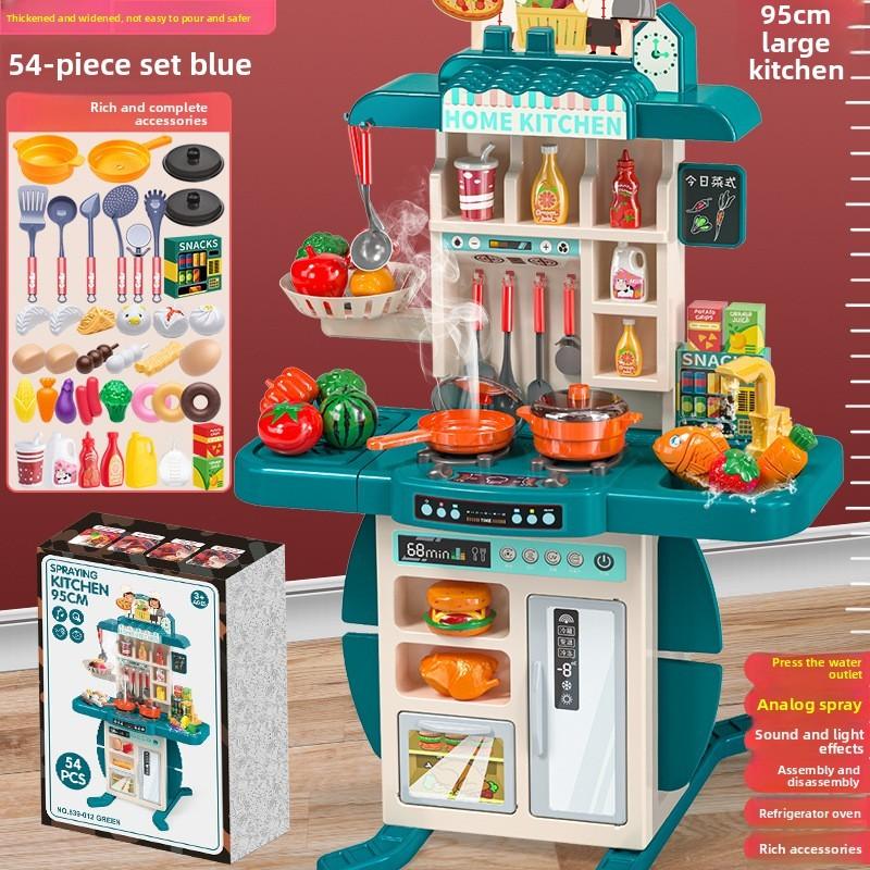 

Детские игрушки Кухня Детские Высоко Редуктивные Игрушки для Готовки Обучающая Игра Притворство Lamplight Blue