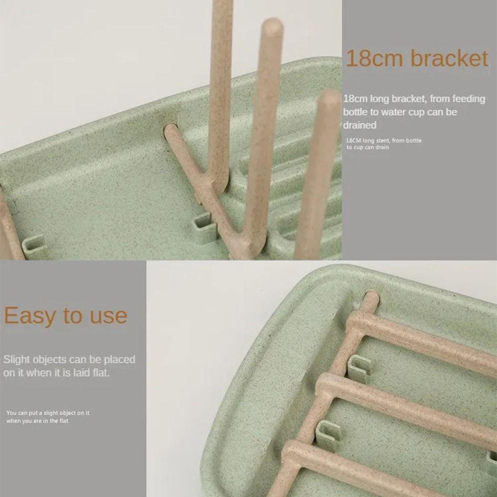 Colorful Baby Feeding Bottle Drain Rack Wheat Straw Feeding Cup Holder  Bottle Accessories