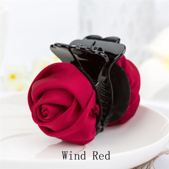 Hair Clip Roes Flower Shape Sturdy Elegant Rose Flower Hair Claws for Gift