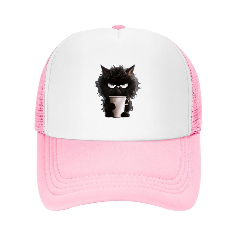 Cup Black Cat Printed Baseball Cap Fashionable and Multifunctional Duckbill Cap Adjustable and Trendy