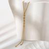 European and American Light Luxury Fashion Mango Zircon Long Tassel Necklace Plated with 18K Gold Stainless Steel Waterproof Design Clavicle Chain