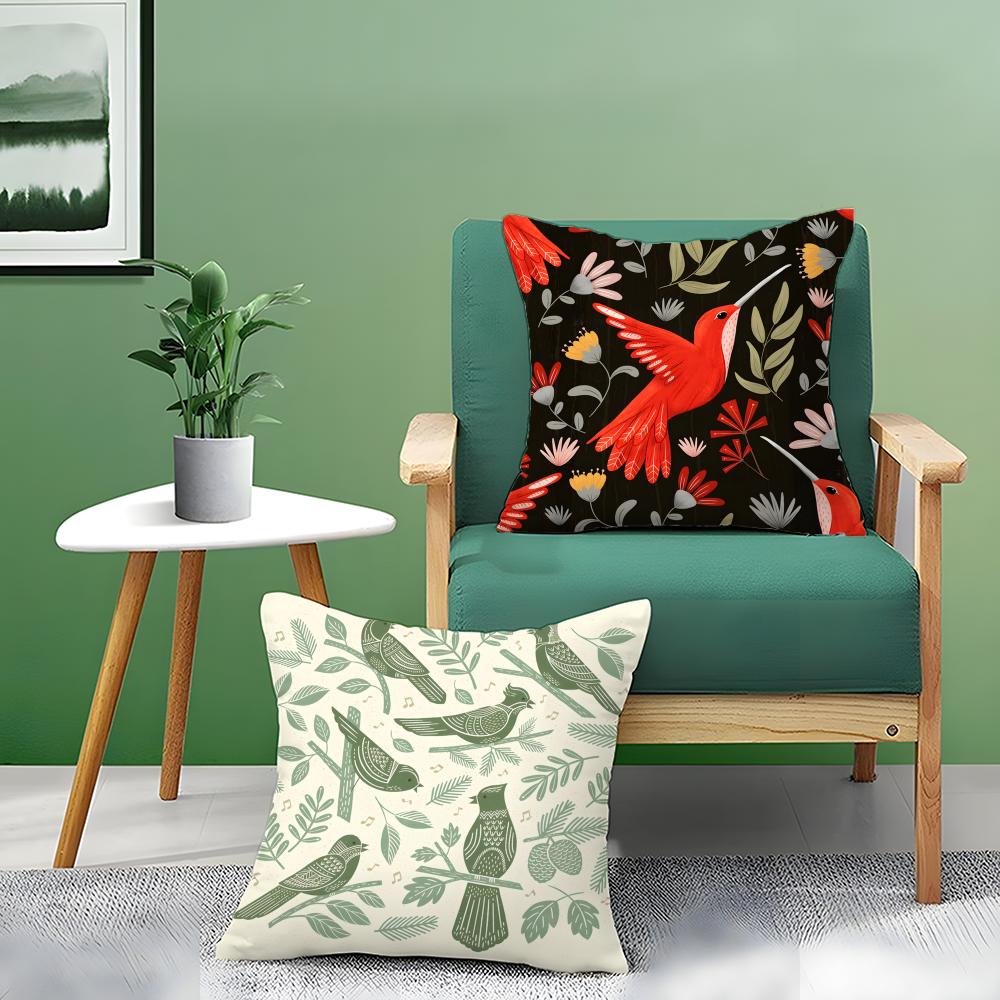Simple Farm Crop Flower Print Pillow Case Double-Sided Plush Sofa Cushion Covers Organic Breathable Invisible Zipper