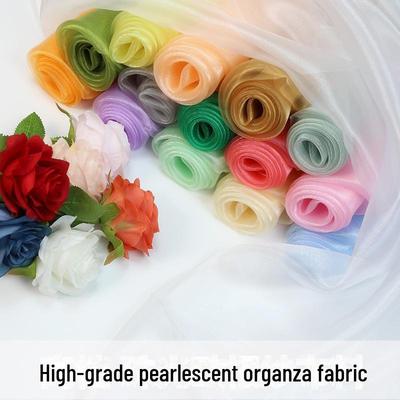 Organzastoff für Hochzeitskleiddekoration: Verschlüsseltes Dreifachgarn 3060 Eisgarn, Glanzgarn Rock- und Hintergrundstoff