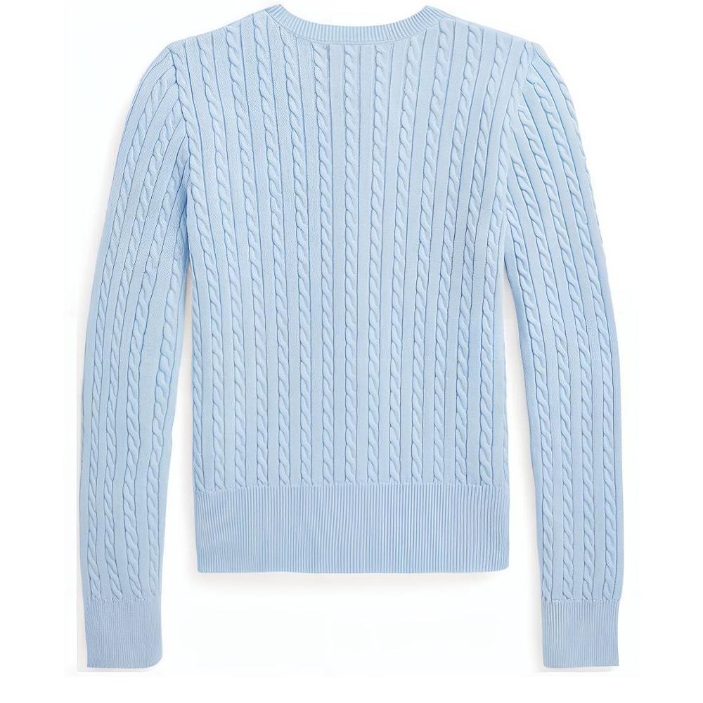 Polo Ralph Lauren Solid Color Crew Neck Cable Knit Sweater Kids Sweater Blue CWPOSWEG6820300-400