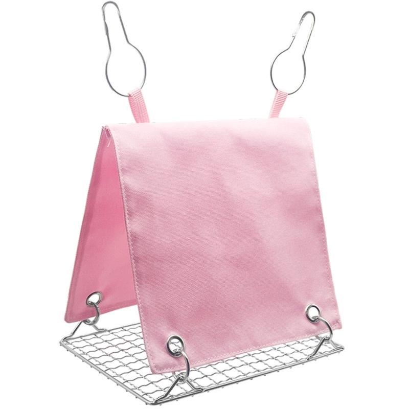 Steel Bird Bed Hammock Tent For Parakeets Lovebirds Snuggles Huts With Double Side Mat Ventilation Design For Cockatiels