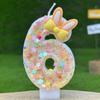 Xiyin Digital Birthday Candle Cake Decoration with Cute Ears
