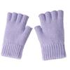 Half Finger Screentouch Gloves with Thicken Fleece Liner Soft Warm Knitted Short Gloves for Students Winter Everyday Use