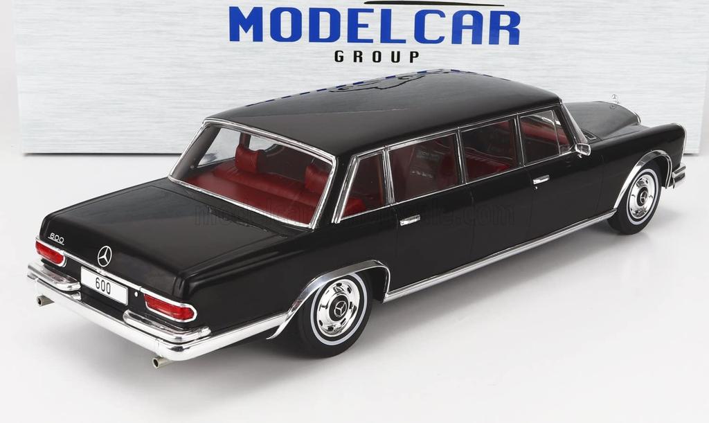 MCG Mercedes-Benz 600 Limousine Miniature Car 1/18 Scale BENZ S-Class LWB Pullman (W100) 1969 (Black)