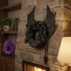 Gothic Fantasy Dragon Wreath Ornament Dark Style Dark Flying Dragon Sculpture  Bedroom