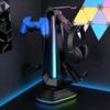 Multi Functional Gaming Organiser Rack with LED Effects Charging Dock and Secure Storage for Controllers and Headsets