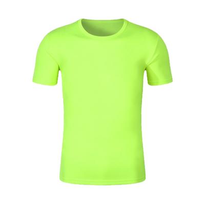 Unisex T-shirt Fade-resistant Pilling Resistant Polyester Regular Quick Dry Solid Color Pullover Top for Fitness