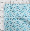 oneOone Cotton Flex Light Blue Fabric Abstract Floral Sewing Craft Projects Fabric Prints By Yard 40 Inch