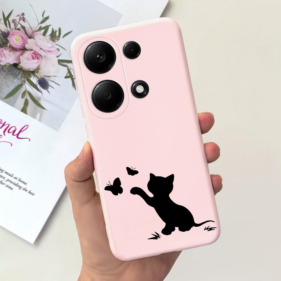 For Xiaomi Redmi Note 13 Pro 4G 2024 Case Cute Love Heart Cactus Soft Matte TPU Cover For Xiaomi Poco M6 Pro 4G Note13 Pro Coque