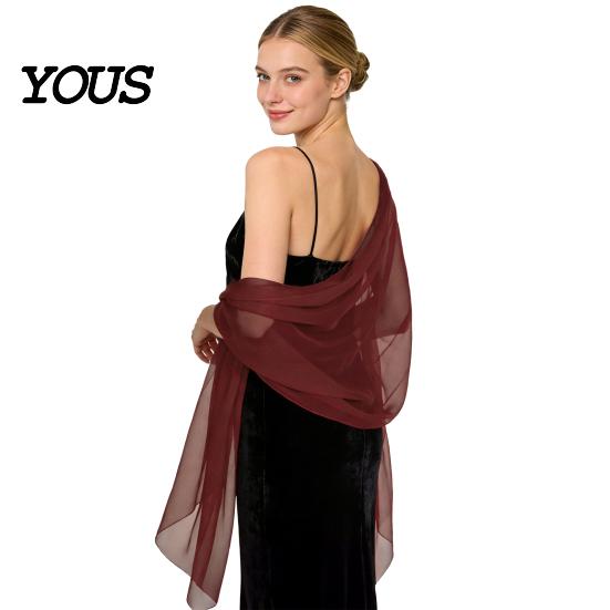 Comoda Coperta per Eventi Speciali Sciarpe e Coprispalle da Donna Abiti da Sera, Foulard da Matrimonio Trasparente Sposa, Sciarpa in Chiffon Morbida Abito Formale Donna, Elegante