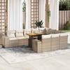 VidaXL Garden Furniture Set with Cushions 10pcs Beige Braided Resin Acacia 3327425