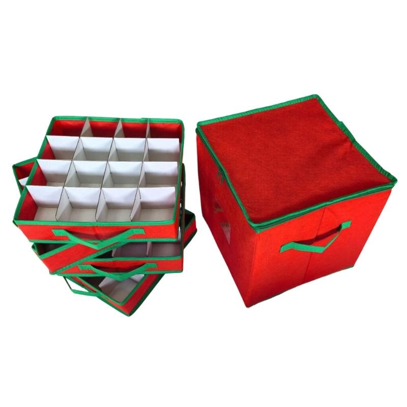 Foldable 64 Compartment Organizers Box Waterproof Nonwoven Fabric for Christmas Light Storage