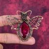 Faceted Kashmir Ruby Pendant Butterfly Design Pendant Copper Wire Wrapped Jewelry