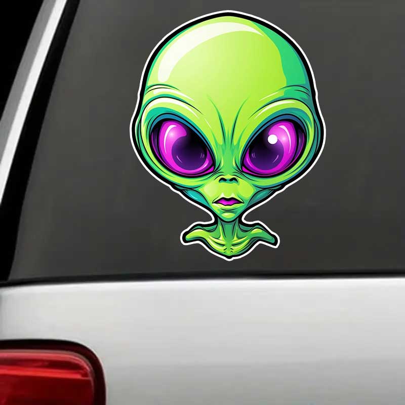 Car Sticker Alien Cartoon Decal Vinyl Detachable Waterproof Outdoor Car Bumper Window Notebook Computer Decoration Car Accessories TM374