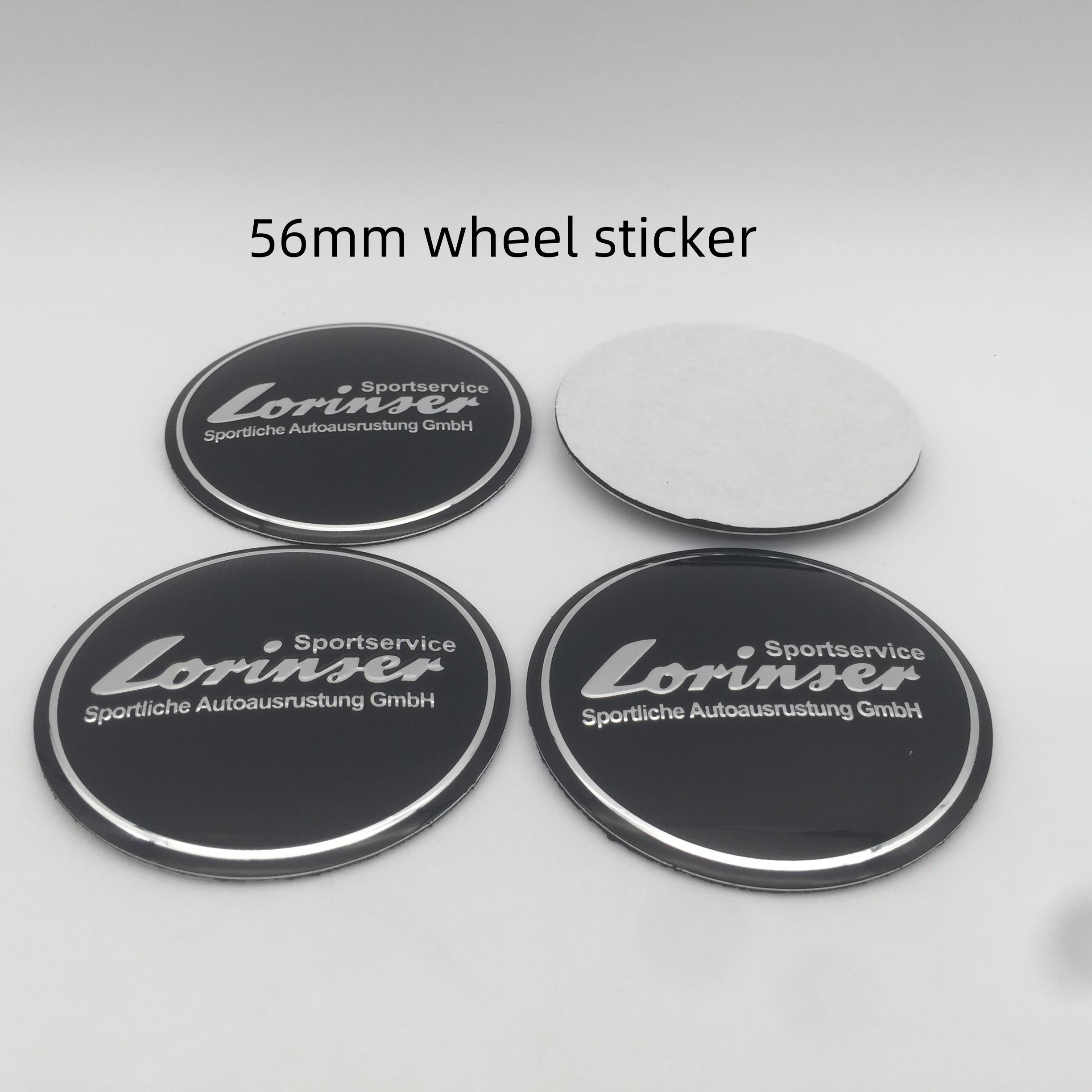 

4pcs 56mm 60mm 75mm Lorinser logo Car emblem Wheel hub Center Cap Badge covers sticker Styling accessories