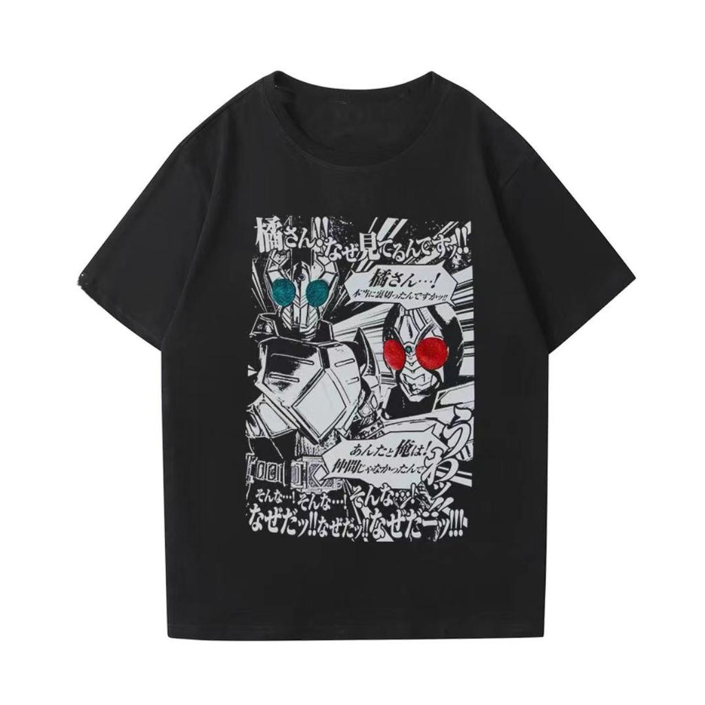 Kamen Rider Kuuga Heavy Cotton T-Shirt Japanese Manga Printed Short Sleeve Loose American Men and Women