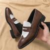Fashion New Penny Loafers New Mens Black White Mixed Patent Leather Shoes Male Designer Formal Wedding Dress Homecoming Footwear