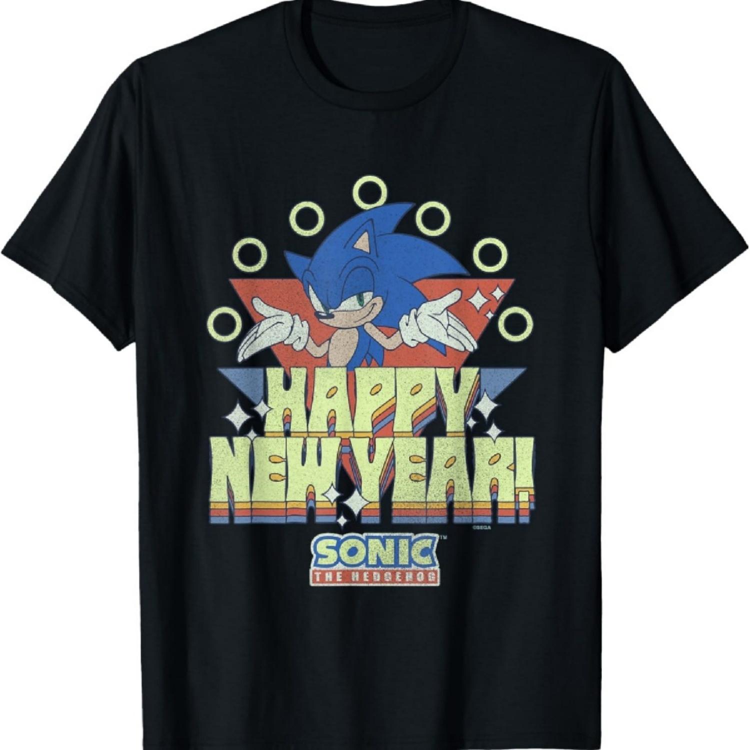 

Sonic The Hedgehog New Years Happy New Year! Vintage T-Shirt XXXXXL різнокольоровий