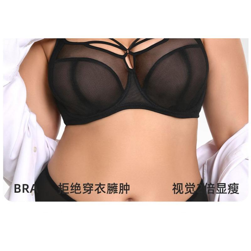 Plus Size Mesh Bra Soft Underwire Ultra Thin Minimizer Bra