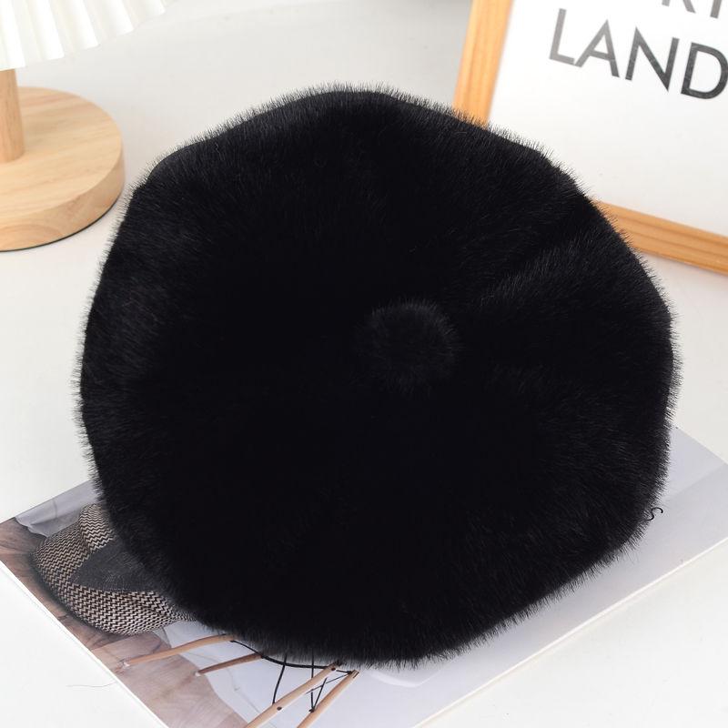 

Новый осенне-зимний берет в иностранном стиле, имитация норки, тыква, женская шляпа, утолщенная, модная, универсальная, зимняя, теплая one size 56-62cm