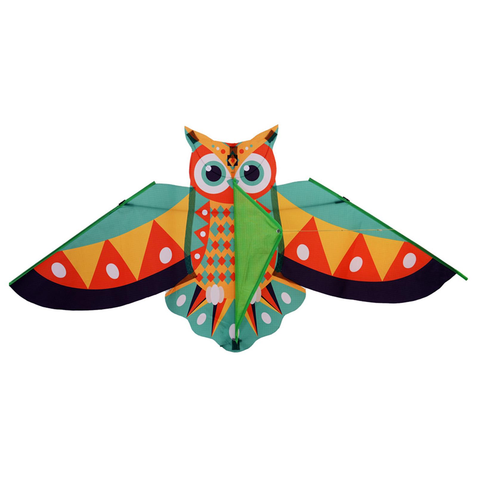 

Durable Owl Kite For Kids Outdoor Activities Colorful Long Tail Design High Wind Resistance Fiberglass Frame Easy Assembly Foldable Travel Toy
