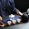 Outdoor Travel Galss Tea Set Portable Kung Fu Tea Mug Beautiful and Easy Teapot kettle,Ceramic Portable Teaset Gaiwan