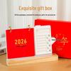 2026 Year of the Horse Wooden Desk Calendar with Custom Logo - Unique Punch Card Design for Business Office