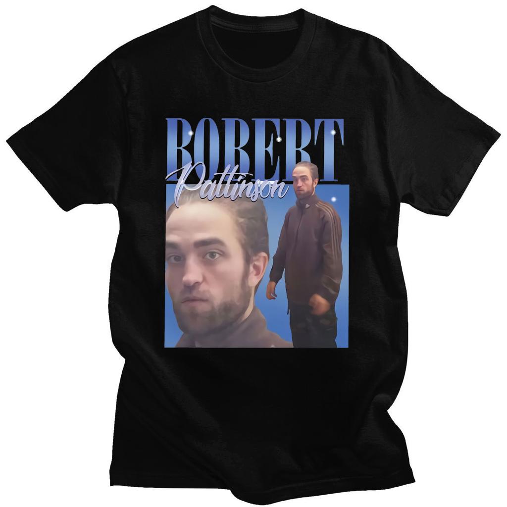 Robert Pattinson 90s Vintage Unisex Zwart T-shirt Unisex T-shirt Oversized Grafische T-shirts 100% Katoen T-shirt Unisex Dames T-shirts Tops