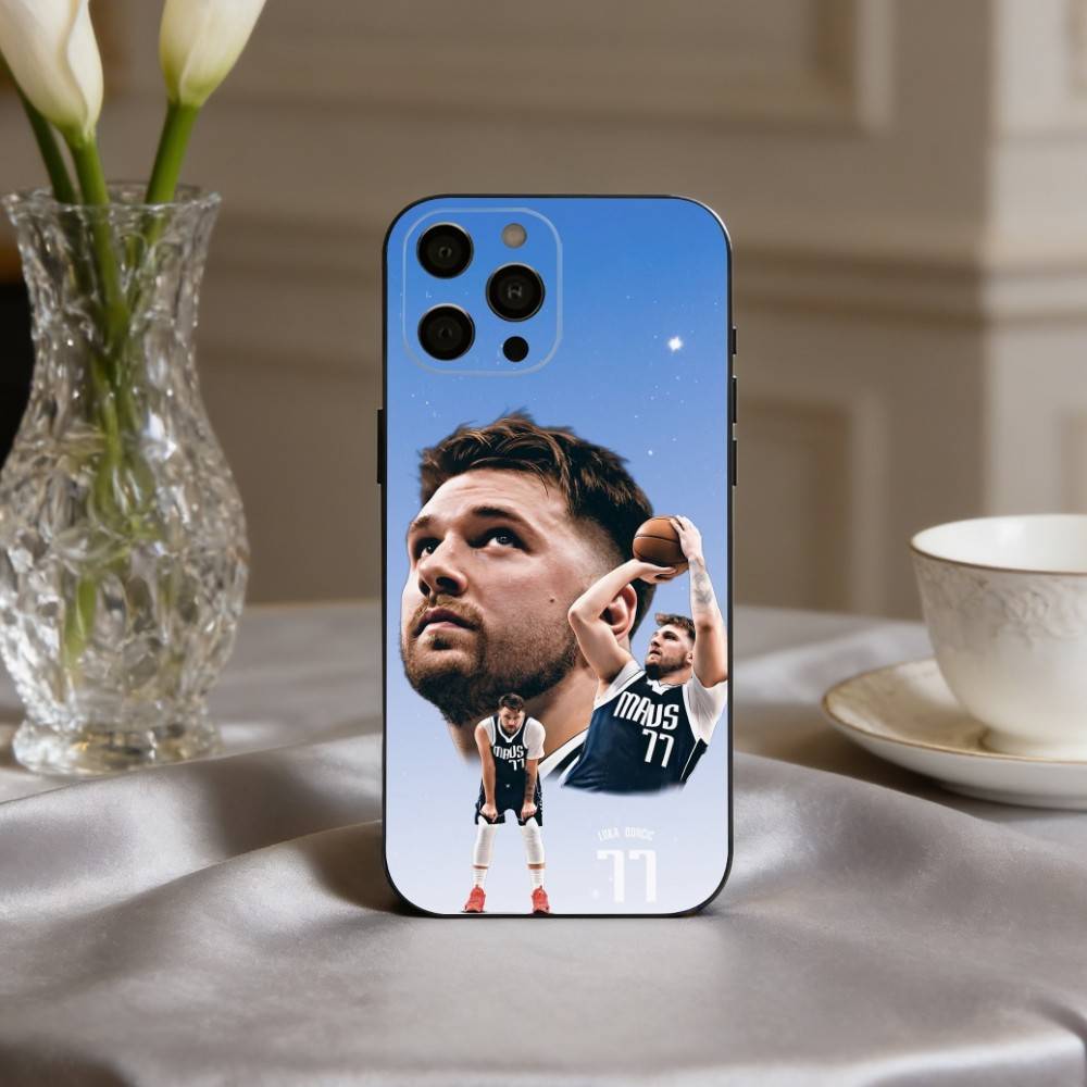 L-LukA Star-studded D-DonciC Phone Case For iPhone 17,16,15,14,13,12,11 Plus,Pro Max,XS,Soft Silicone Black Cover